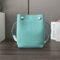 Loewe Pebble Pouch In Smooth Calfskin Light Blue