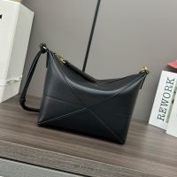 Loewe Puzzle Fold Pouch In Shiny Nappa Calfskin Black