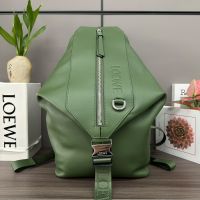 Loewe Small Convertible Backpack In Classic Calfskin Green