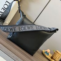 Loewe Small Cubi Crossbody Bag with Jacquard Strap In Supple Smooth Calfskin Black