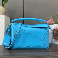 Loewe Small Featherlight Puzzle Bag In Nappa Lambskin Blue