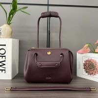 Loewe Small Madrid Bag In Supple Calfskin Burgundy