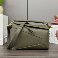 Loewe Small Puzzle Edge Bag In Classic Calfskin Olive