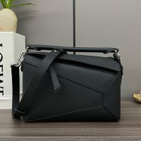 Loewe Small Puzzle Edge Bag In Soft Grained Calfskin Black