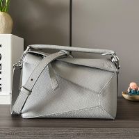 Loewe Small Puzzle Edge Bag In Soft Grained Calfskin Grey