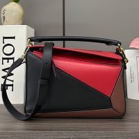 Loewe Small Puzzle Bag In Nappa Calfskin Red/Black