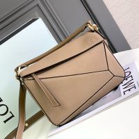 Loewe Small Puzzle Bag In Soft Grained Calfskin Cherry