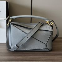Loewe Small Puzzle Bag In Soft Grained Calfskin Grey