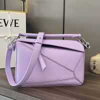 Loewe Small Puzzle Bag In Soft Grained Calfskin Violet