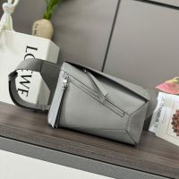 Loewe Small Puzzle Edge Bumbag In Classic Calfskin Grey