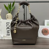 Loewe Small Squeeze Bag In Mellow Nappa Lambskin Chocolate