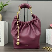 Loewe Small Squeeze Bag In Mellow Nappa Lambskin Crimson