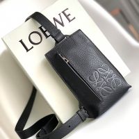Loewe Vertical T Pocket In Soft Grained Calfskin Black